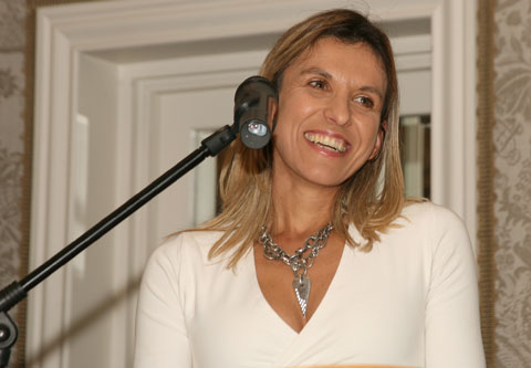 Elana Meyer speaks after being unveiled the 2008 gsport Hall of Fame Inductee, at the Westcliff Hotel in Johannesburg on 1 August, 2008. Photo: gsport