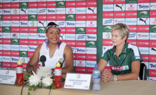 Netball South Africa President Cecilia Molokwane and SPAR Proteas Head Coach Dorette Badenhorst announce the incoming three-Test tour against world no. 7, Uganda, which the SPAR Proteas will host in Cape Town from 20 to 27 January, 2021. Photo: Reg Caldecott