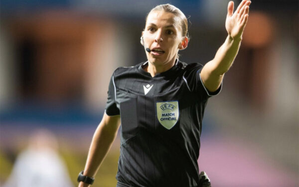 Match Official Stephanie Frappart broke new ground in 2020, when she became the first woman referee to take charge of a men’s UEFA Champions League match. Photo: Actu Foot (Twitter)
