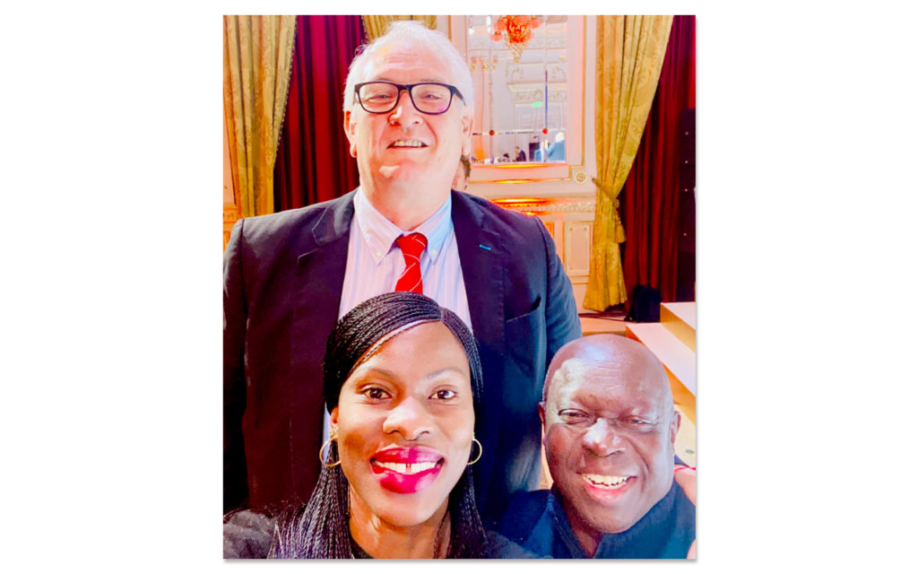 Watta has won the prestigious CNN Africa journalist of the Year, and is pictured here alongside colleagues, the renowned sports journalist, Mark Gleeson, and Ghana’s Kwabena Yeboah. Photo: Supplied