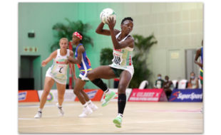 SPAR Proteas captain Bongi Msomi in action against Namibia on Saturday, 28 March 2021. Photo: Supplied