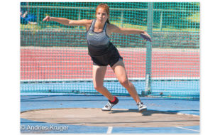 New women’s world record holder in discus (F38), Simone Kruger, threw a distance of 34.53m on Day 3 of the Sizwe Medical Fund ASA Senior Track and Field Championships in Tshwane on Saturday, 17 April, 2021. Photo: Andries Kruger / ASA