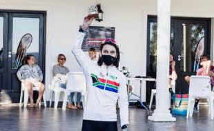 South Africa’s mountain biker, Yolande de Villiers, claimed top honours at the Trans Elands MTB Marathon on Saturday, 5 June 2021. Photo: Yolande de Villiers (Instagram)