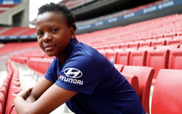 South African football star, Thembi Kgatlana, continues to break barriers globally, signing a long-term deal with Spanish giants, Atletico Madrid. Photo: World in Motion (Twitter)
