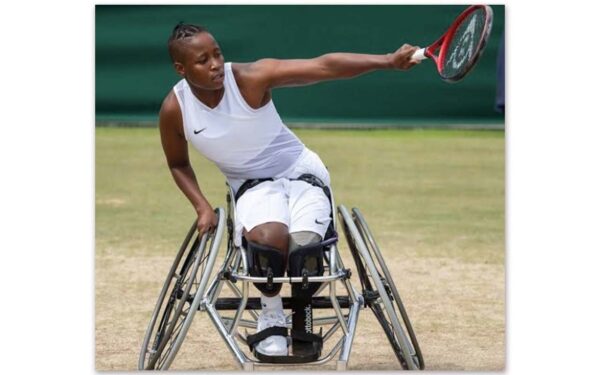 South Africa’s leading wheelchair tennis star, Kgothatso Montjane and partner, Lucy Shuker, pulled off a strong fight in the Wimbledon women’s doubles final, ultimately earning runner-up medals in London, England. Photo: Tennis South Africa (Instagram)