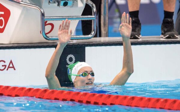 Tatjana Schoemaker swam to an Olympic record in the women’s 100m breaststroke at the Tokyo Games on Sunday, 25 July 2021. Photo: Team South Africa (Twitter)