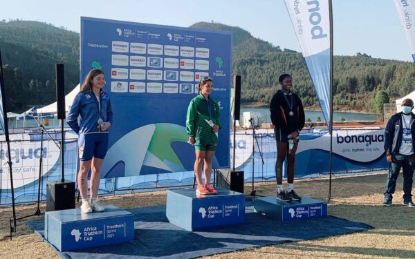 Kira Ribbink has successfully defended her junior women’s elite title at the 2021 Bonaqua Africa Triathlon Cup, ahead of compatriot Anike Visser in second, and Zimbabwe’s Makanaka Mawere in third place. File Photo: Kira Ribbink (Facebook)