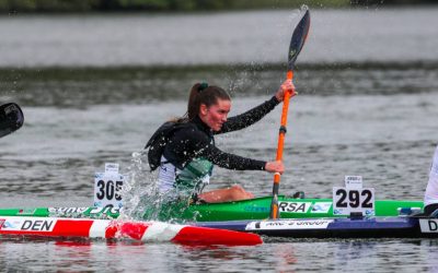 It was another strong performance at the ICF Canoe Marathon World Championships by Christie Mackenzie who won her second career bronze in the Under 23 Women's K1 race on Friday, 1 October 2021. Photo: Balint Vekassy/Gameplan Media
