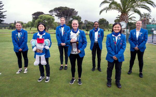 Western Province celebrate a return to the winner’s circle after winning the 2021 SA Women’s Inter-Provincial boasting an unbeaten campaign, at the Rondebosch Golf Club on Friday, 8 October, 2021. Photo: GolfRSA / Mark Sampson