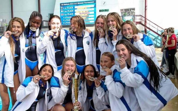 The South African U17 Ladies Water Polo team claimed top honours at the EU Nations Water Polo tournament in Brno, Czech Republic on Sunday, 10 October 2021. Photo: Swimming SA 