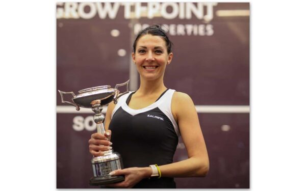 Lizelle Muller made it third time lucky as she won the 2021 Growhpoint National Squash title after finishing as the runner-up in the last two editions. Photo: Squash SA (Instagram)