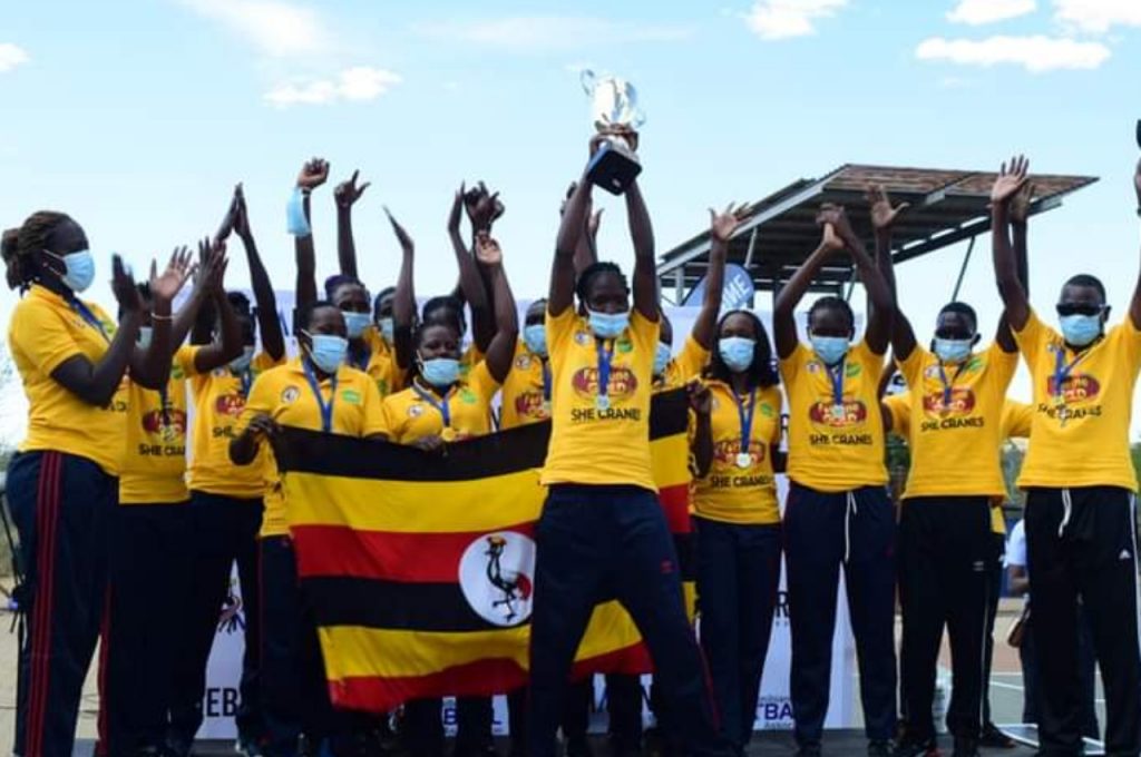 Uganda's national netball team, She Cranes, lifted the 2021 Pent Series trophy after earning a clean sweep of victories in Namibia. Photo: She Cranes (Facebook)