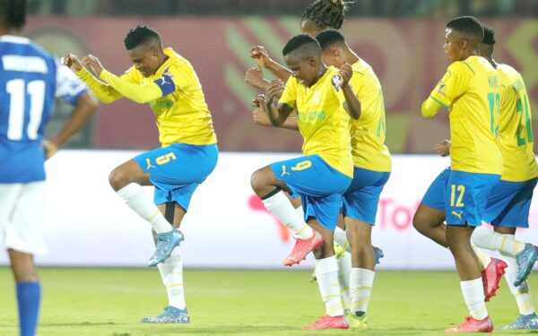 Mamelodi Sundowns Ladies celebrate their second consecutive CAF African Women's Championship League win, after beating Rivers Angels 1-0 in Egypt on Tuesday, 9 October 2021. Photo: Mamelodi Sundowns Ladies (Twitter)
