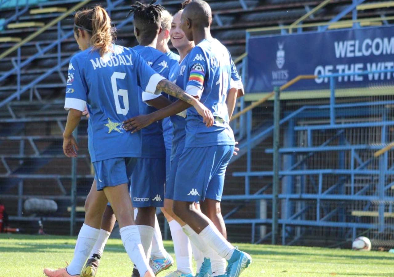 A walk in the park victory as JVW Girls FC thumped Thunderbirds Ladies 6-0 at Wits Stadium on Sunday, 28 November 2021. Photo: JVW Girls FC (Twitter)