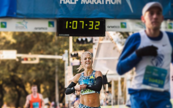 Dominique Scott-Efurd is South Africa’s second all-time fastest women’s long-distance runner after earning third position in a Personal Best time at the Chevron Houston Half Marathon on Sunday, 16 January 2022. Photo: Dom Scott-Efurd (Instagram)