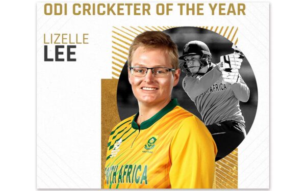 The ICC honours Lizelle Lee as its Women’s ODI Cricketer of the Year, saying that the Momentum Proteas opening batter was in a league of her own this year, finishing as the highest run-scorer in 2021. Image: The ICC (Twitter)