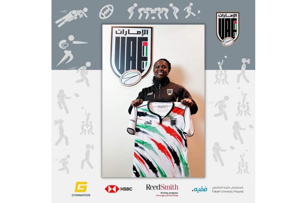 The United Arab Emirates Rugby Federation announced the appointment of Kenyan Lionesses skipper, Philadelphia Orlando, as head coach of the Emirati national women's team. Photo: UAE Rugby (Facebook)