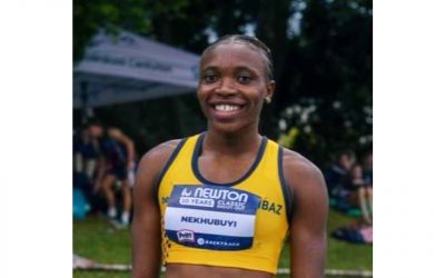 Madibaz sprinter Shirley Nekhubui won back-to-back titles in the 150m event at the Newton Classic Shootout in Johannesburg. Photo: Supplied