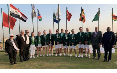 South Africa’s Bobbi Brown, Samatha Whateley and Kyra van Kan were crowned 2022 All Africa Junior Golf girl’s champions at Palm Springs in Cairo, Egypt. Photo: Golf RSA (Twitter)