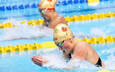 Lara van Niekerk stunned Olympic star Tatjana Schoenmaker to claim the 100m breaststroke title at the SA Swimming Championships in Gqeberha on Saturday, 9 April 2022. Photo: Supplied