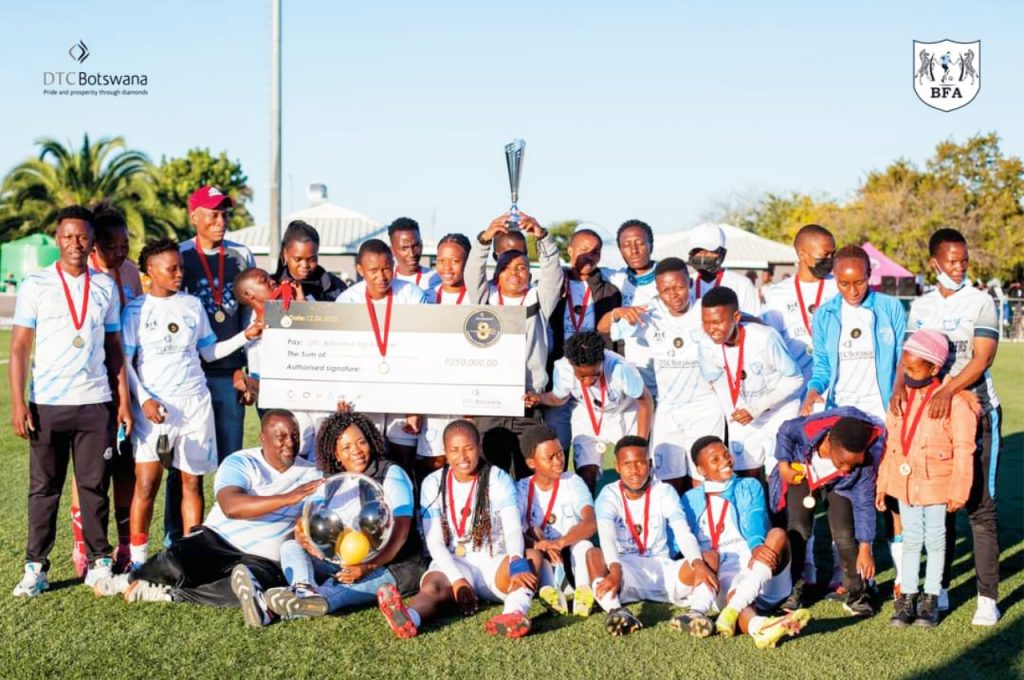 Double Action continued with their dominance in the Botswana women’s league after they defeated Mexican Girls 4-1 to emerge as the winners of the inaugural DTCB Top 8 Women’s Champions on Sunday, 12 June 2022. Photo: DTC Botswana (Facebook)