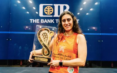 Egyptian squash star Nour El Sherbini won her 30th PSA title when she defeated her fellow compatriot and World No. 1 Nouran Gohar to emerge as the winner of the 2021-22 PSA World Tour final at Cairo’s Mall of Arabia in Egypt on Sunday, 26 June 2022. Photo: Squash – PSA World Tour (Facebook)