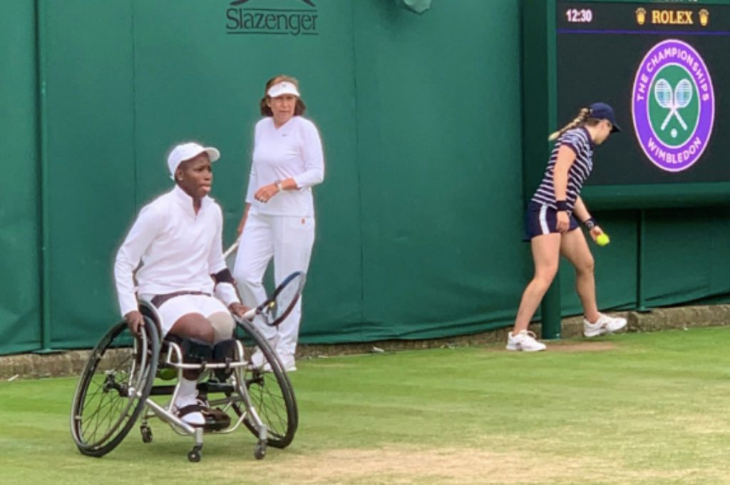 South Africa’s leading wheelchair tennis star Kgothatso Montjane has drawn positives from her run at Wimbledon after suffering defeats in both the singles and doubles events. Photo: Wimbledon