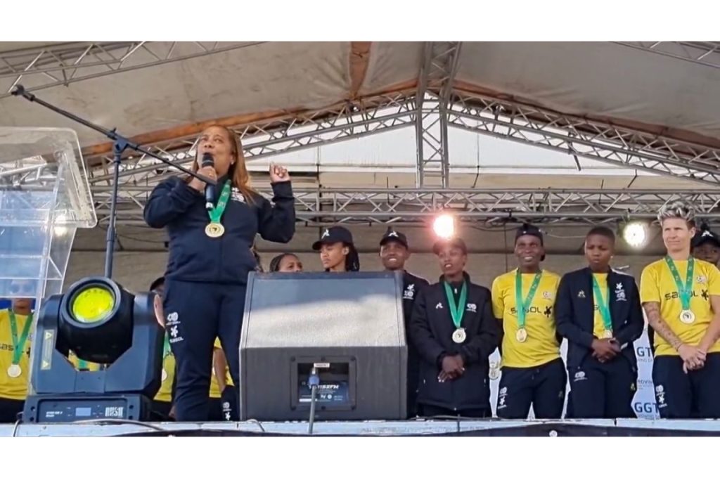 2022 Total Energies Africa Women’s Cup of Nations champions Banyana Banyana showed their appreciation as crowds gathered in numbers to welcome the South Africans back home at OR Tambo International Airport on Tuesday, 26 July.