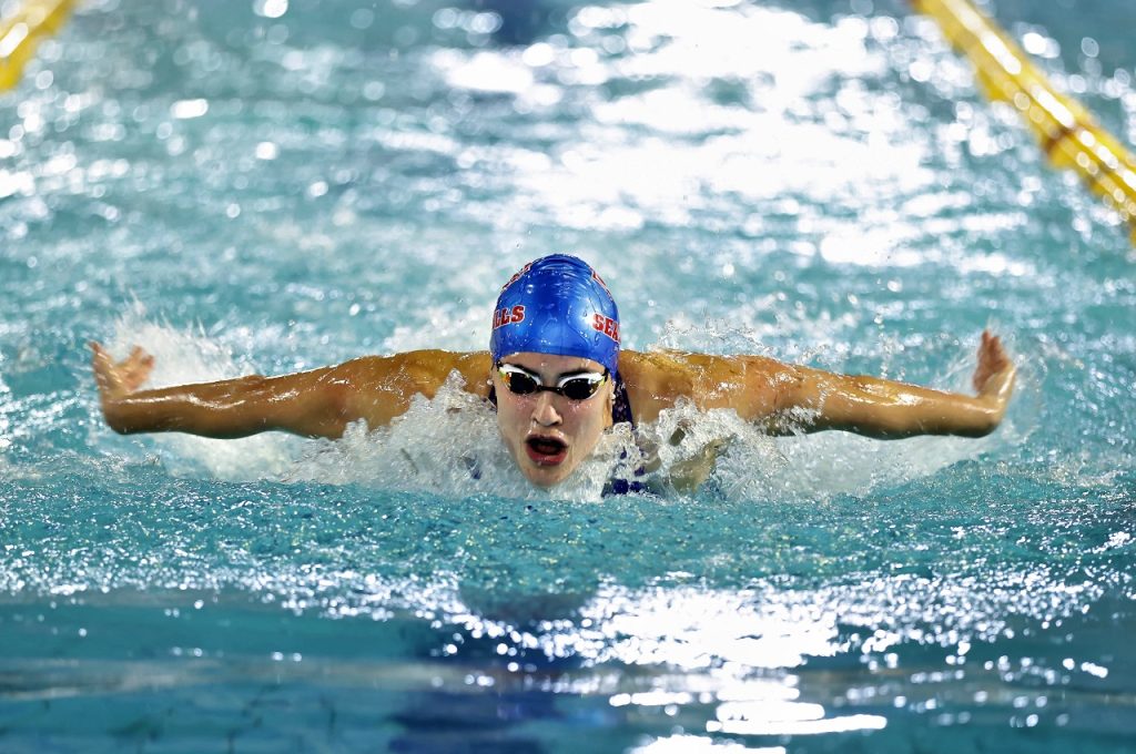 Rebecca Meder, who recently celebrated her 20th birthday at the Commonwealth Games, claimed the 100m butterfly title in a B qualifying time of 57.93 at the SA Short Course Swimming Championships on Friday, 12 August 2022. Photo: Supplied