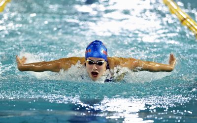 Rebecca Meder, who recently celebrated her 20th birthday at the Commonwealth Games, claimed the 100m butterfly title in a B qualifying time of 57.93 at the SA Short Course Swimming Championships on Friday, 12 August 2022. Photo: Supplied