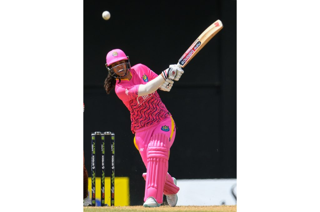 The opening game saw Chloe Tryon put on a big-hitting masterclass as she shone with the bat for the Barbados Royals in the first ever game of the 6IXTY. Photo: CPL media release