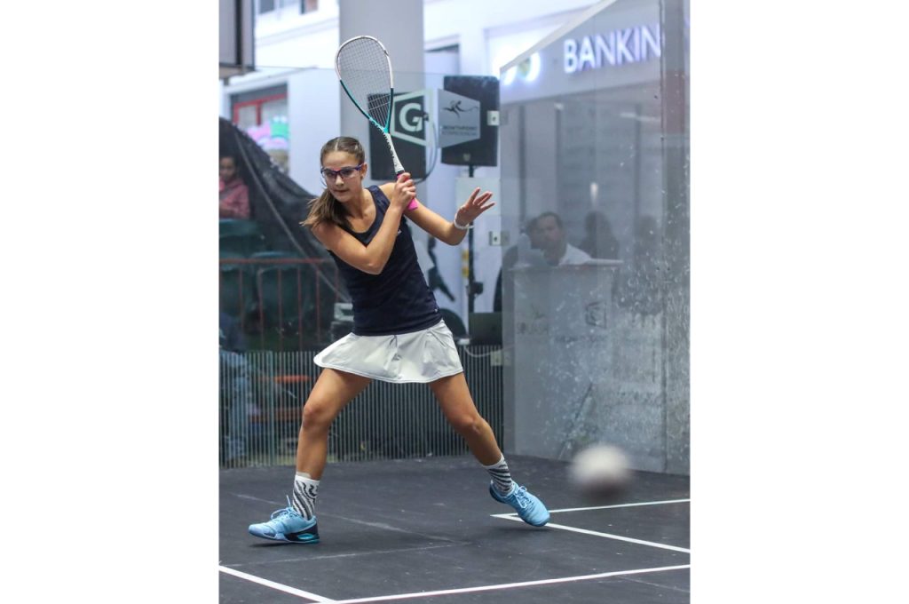 15-year-old Dene van Zyl claimed her first Namibian Open Squash title in Namibia on Saturday, 17 September 2022. Photo: Squash South Africa