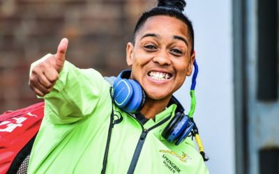 There was joy for Springbok Women’s Zenay Jordaan, who went on to become the most-capped player despite the team’s 21-17 loss to Fiji on Sunday, 16 October 2022. Photo: Women Boks (Twitter)