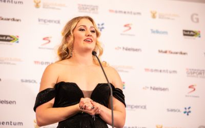 South Africa's swim sensation Lara van Niekerk pictured at the 2022 Momentum gsport Awards where she was crowned triple winner. Photo: gsport