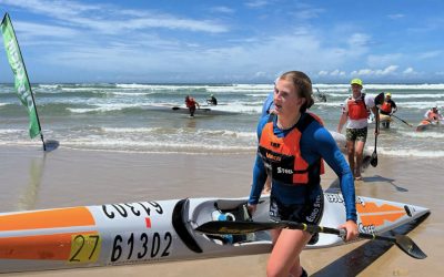 Junior Saskia Hockly stunned the Dis-Chem Pete Marlin single ski race on Saturday by winning the overall women's title. Photo: Madison Malherbe/Gameplan Media