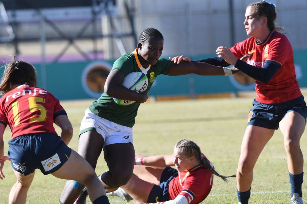 Springbok Women’s Nomawethu Mabenge has been nominated for the International Women’s Try of the Year. Photo: Springbok Women (Twitter)