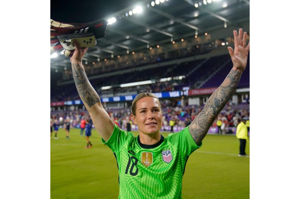 Former United States goalkeeper Ashlyn Harris announced her retirement from professional football on Monday, 14 November 2022. Photo: National Women’s Soccer League (Twitter)