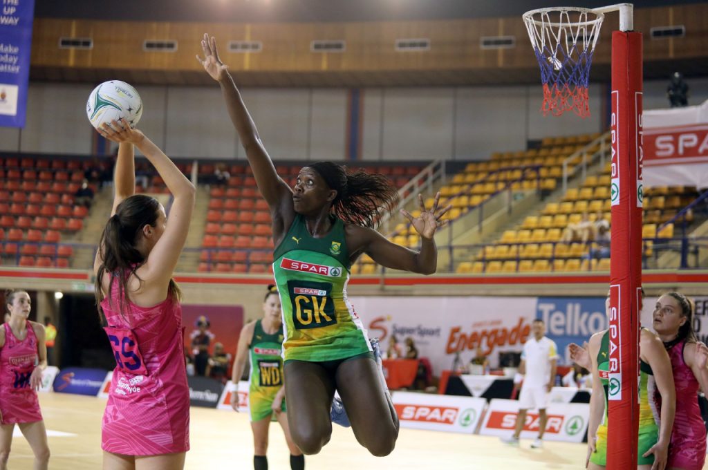 Spar Proteas start off the 2022 Spar Diamond Challenge with a 61-42 victory over Scotland on Tuesday, 22 November. Photo: Thuligraphy Images