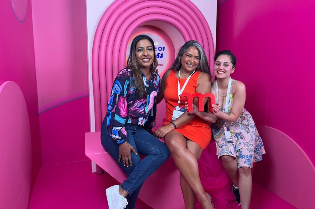 gsport Founder, Kass Naidoo (left), gsport Commercial Lead, Yolanda Arendse (middle) and gsport Content Lead, Celine Abrahams (right) pictured at the 2022 Momentum Science of Success Festival on Friday, 25 November. Photo: gsport