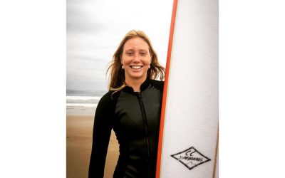 South African longboard surfer Christy Gilmour is the first woman and youngest person to be elected as chairwoman of the South African Longboarding Association. Photo: Christy Gilmour (Instagram)
