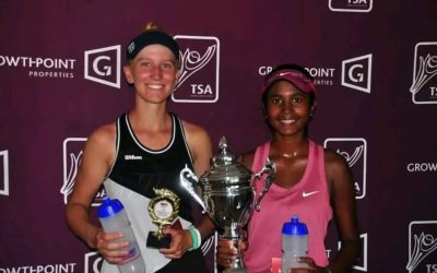 Kaitlyn Ramduth from KwaZulu-Natal earned the big win to be crowned Open Champion after defeating Carlé Botha 4-6, 6-3, 6-3. Photo: Tennis South Africa