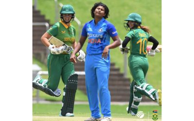 The second T20I match between South Africa’s U19 and India was abandoned due to persistent rain at Steyn City School on Thursday, 29 December 2022. Photo: Proteas Women (Twitter)