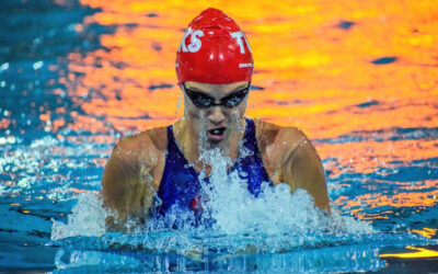 Kaylene Corbett took victory in the 200m breaststroke in an A qualifying time of 2:25.81 – almost a full 10 seconds ahead of her nearest challenger, on the final day of action at the Grand Prix meet in Durban on Sunday, 5 March 2023. Photo: Gaby Benjamin