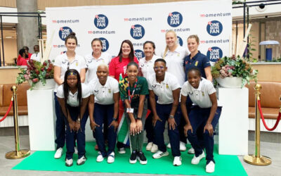 The Proteas Women team were greeted by song and dance at their Welcome Party hosted by title sponsors, Momentum, at the company’s head office in Centurion on Thursday, 2 March 2023. Photo: gsport