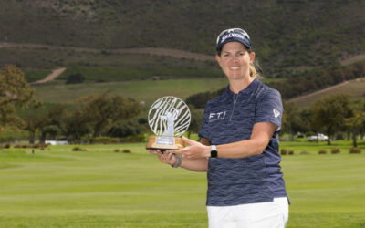 World No 18 Ashleigh Buhai celebrates her fourth victory in the Investec South African Women's Open at Steenberg Golf Club. Photo: Tristan Jones | Ladies European Tour