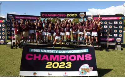 FNB Maties crowned inaugural Women's Varsity Cup champions after they defeated FNB UJ in the final at UWC Sports Stadium in Bellville on Thursday, 13 April 2023. Photo: Varsity Cup (Twitter)