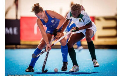 South Africa's Onthatile Zulu seen in action against Chile in their first test match. Photo: SA Hockey (Instagram)