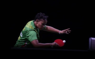 South Africa's Zodwa Maphanga in action at the ITTF World Table Tennis Championships Finals at the Durban ICC on Saturday, 21 May 2023. Photo: WTT (Instagram)