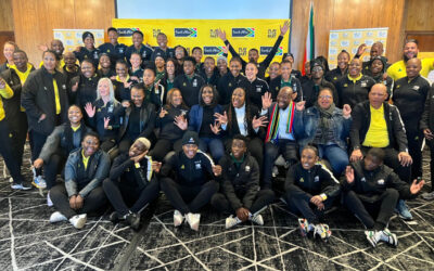 The preliminary Banyana Banyana squad pictured at the Brand SA breakfast at Radisson Blu in Sandton, Johannesburg on Wednesday, 21 June 2023. Photo: SAWASF (Twitter)