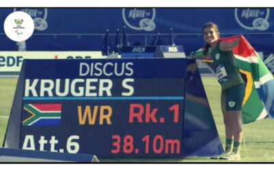 Team South Africa’s Simoné Kruger set a new F38 Discus World Record at the Para Athletics World Championships in Paris on Monday, 17 July 2023. Photo: Screenshot from Team South Africa video